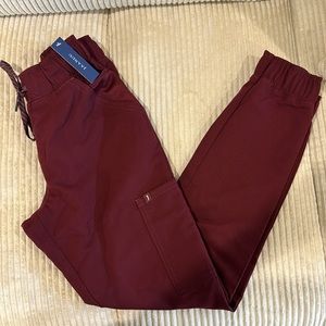 Jaanuu Burgundy Jogger Scrub Pant | XS